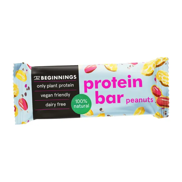 Veganiškas proteininis batonėlis THE BEGINNINGS su žemės riešutais, 40 g