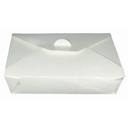 Vienkartinė dėžutė maistui Lunch, balta, popierius, 650 ml, 13 x 10,5 x H 6,5 cm, 50 vnt.