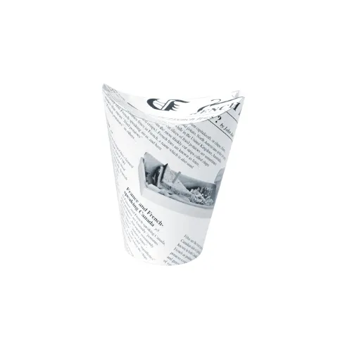 Vienkartinė dėžutė maistui NEWS, popierius, D 6 cm, H 14 cm, 50 vnt
