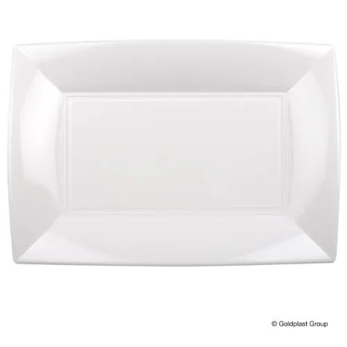 Vienkartinės lėkštės NICE, PP, baltos 34,5x23 cm, 6 vnt