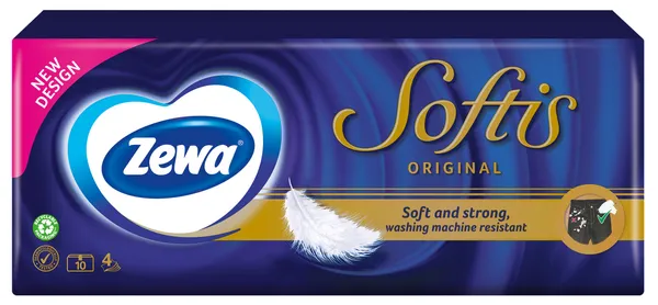 Kabatlakatiņi ZEWA Softis, 4 slāņi, 9 salvetes, 10gab