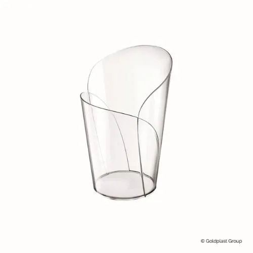 Vienkartiniai furšetiniai indeliai  BLOSSOM, PS,  skaidrūs,  90 ml, D 5,5 cm,  H 8,5 cm, 15 vnt.