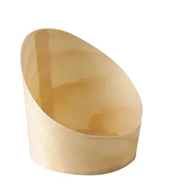 Vienkartiniai furšetiniai indeliai ROUND, mediniai, D 6,5 cm, H 7,2 cm, 50 vnt.