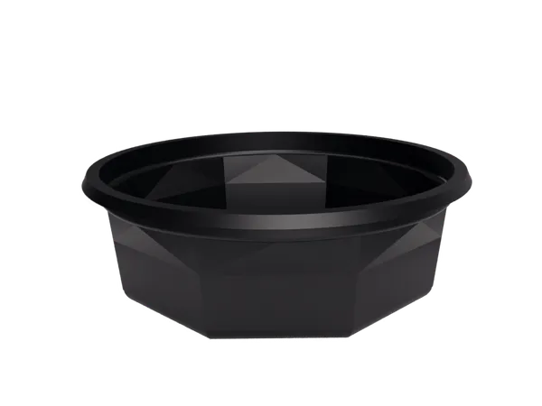 Vienkartinis indelis padažui, juodas, rPET, 200 ml, D 11,6 cm, 40 vnt
