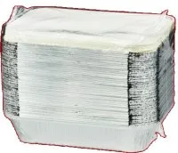 Vienkartinis indelis su dangteliu, aliuminis, 850 ml, 21 x 14 x H 4 cm, 50 vnt
