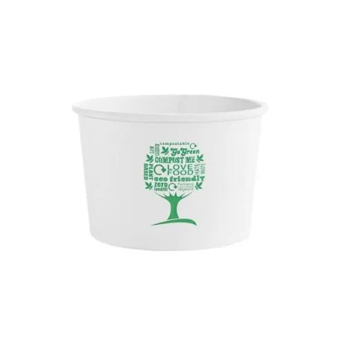 Vienkartinis indelis VEGWARE GreenTree, popierius/PLA, 480 ml, D 115 mm, H 78 mm, 25 vnt