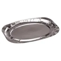 Vienkartinis padėklas, aliuminis, ovalus, 35,3 x 24,5 cm, 25 vnt