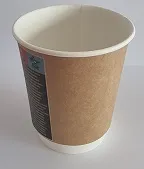 Vienkartinis puodelis KRAFT, dvisienis, popierius/PE, 300 ml, D 90 mm, 20vnt