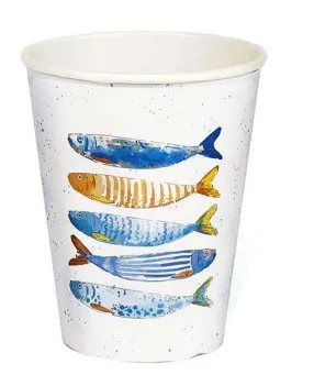 Vienkartinis puodelis Peixe, popierius/augalinė danga, 330 ml, D 9 cm, 8 vnt