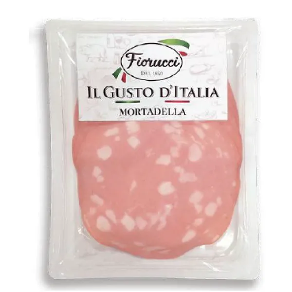 Virta kiaulienos dešra FIORUCCI Mortadella Bologna PGI., griežinėliais, a.r., 100g