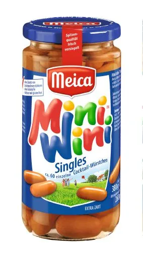 Vārītas desiņas MEICA Mini Wini Singles, burciņā, 260g
