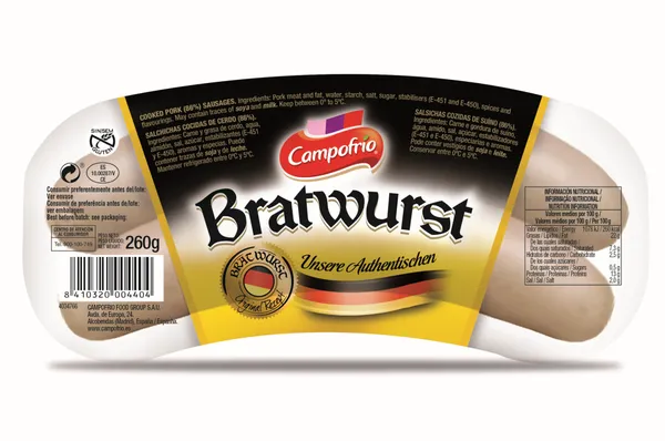 Vārīti cūkgaļas cīsiņi "Bratwurst", 260g