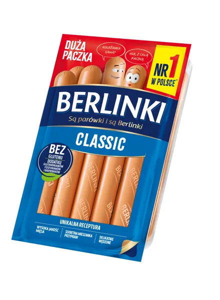Virtos rūkytos kiaulienos dešrelės Berlinki 450 g
