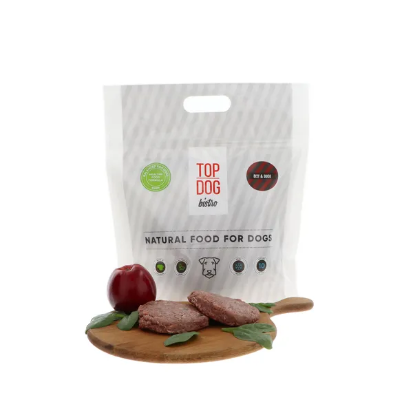 Visavertis šaldytas pašaras šunims TOP DOG BISTRO, BEEF and DUCK, su jautiena ir antiena  1,6 kg