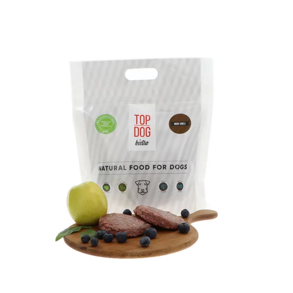 Visavertis šaldytas pašaras šunims TOP DOG BISTRO,  More SMELL, su jautiena, 1,6kg