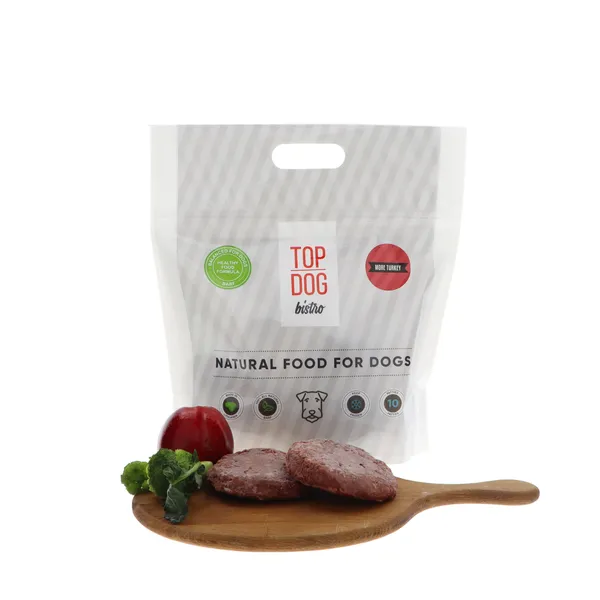 Visavertis šaldytas pašaras šunims TOP DOG BISTRO, More TURKEY, su kalakutiena, 1,6 kg