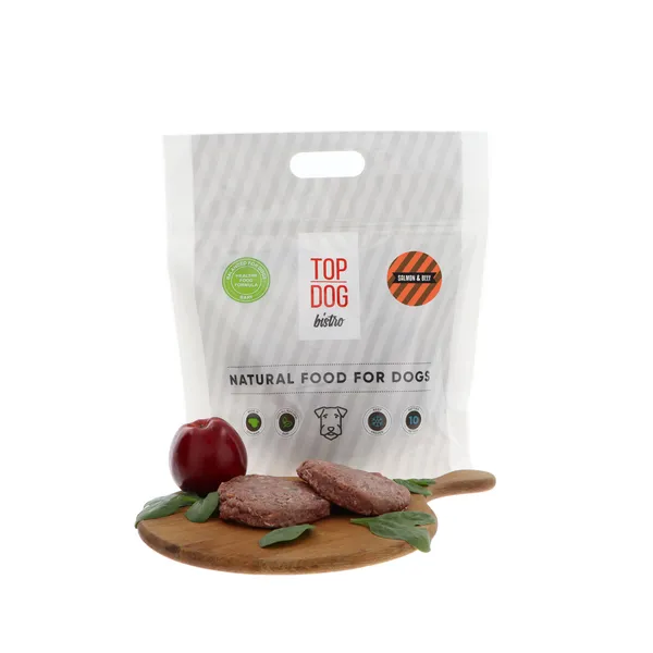 Visavertis šaldytas pašaras šunims TOP DOG BISTRO, SALMON and BEEF, su lašiša ir jautiena,  1,6kg