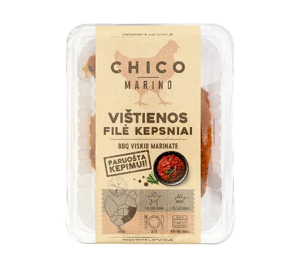 Vištienos filė kepsniai CHICO, BBQ viskio marinate 500g