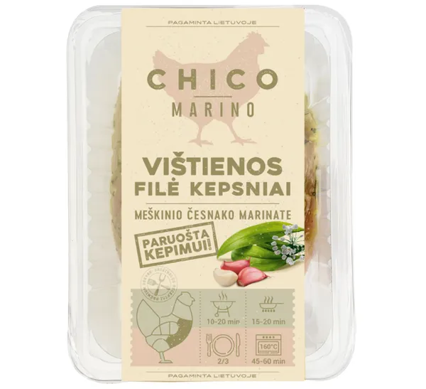 Vištienos filė kepsniai CHICO meškinio česnako marinate 500g