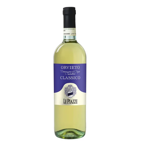 Vynas LE PIAZZE ORVIETO CLASSICO DOC, rūšinis pkr, baltasis, sausas, 0,75 l