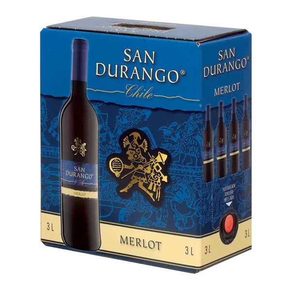 Vynas SAN DURANGO Merlot,BIB, raudonasis, sausas, 13%, 3 l