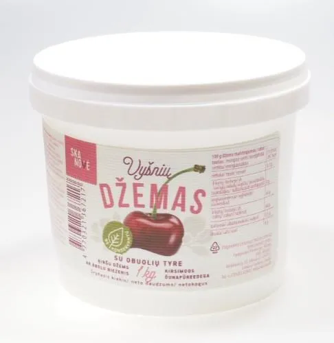 Vyšnių džemas SKANOVĖ, 35%, be konservantų, 1 kg