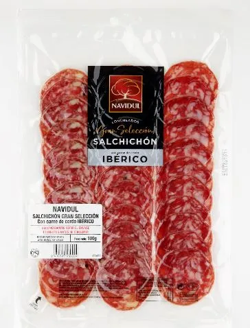 Vytinta dešra CAMPOFRIO, NAVIDUL Salchichon Iberico, I r., pjaustyta, 100 g