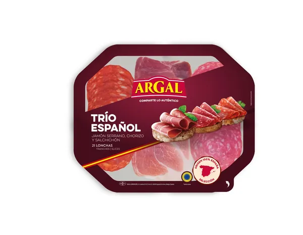 Vytintas kiaulienos gaminių rinkinys ARGAL, TRIO Espanol, griežinėliais, a.r., 150 g