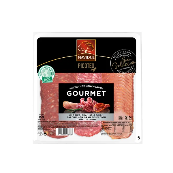 Vytintas kiaulienos gaminių rinkinys CAMPOFRIO , NAVIDUL Chorizo, Salchichon, Lomo, griežinėliais, 9