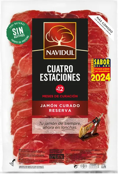 Vytintas kiaulienos kumpis CAMPOFRIO, NAVIDUL Extramadura, brandintas 12 mėnesių, pjaustytas, 104 g