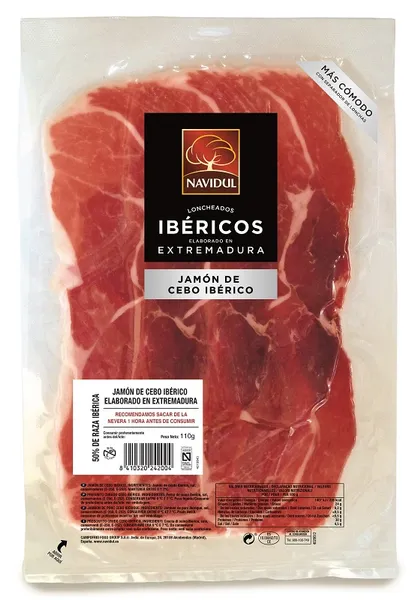Vytintas kumpis CAMPOFRIO, NAVIDUL Jamon Iberico cebo, a.r., pjaustytas, 110 g.