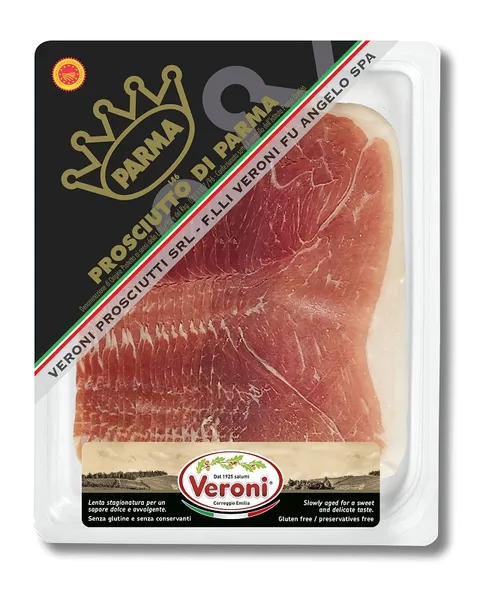 Vytintas kumpis  VERONI PARMA, be kaulo, pjaustytas, 80 g