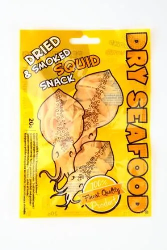 Vytinti kalmarai DRY SEAFOOD, rūkyti, 20g