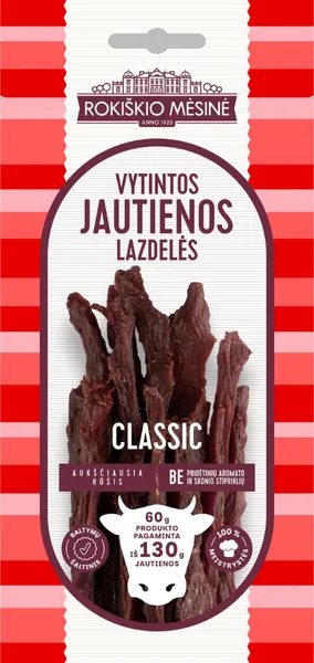 Vytintos jautienos lazdelės KLASIKINĖS, a.r., 60 g