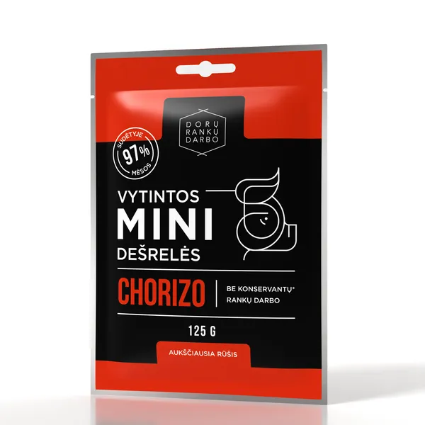 Vytintos kiaulienos mini dešrelės Chorizo, DORA, 125 g