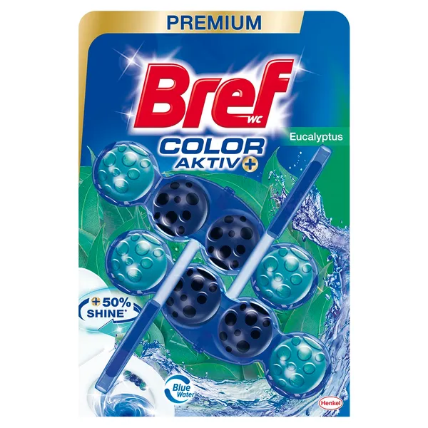 WC valiklis - gaiviklis BREF Color Aktiv, Eucalyptus, 2x50 g