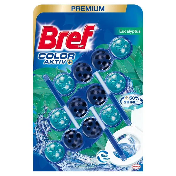 WC valiklis-gaiviklis BREF Color Aktiv, Eucalyptus, 3x50 g