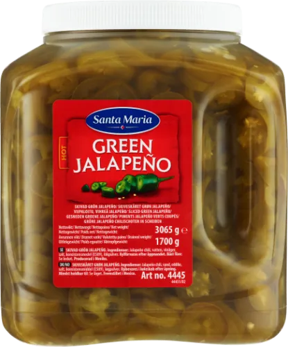 Žalios Jalapeno aitriosios paprikos SANTA MARIA, griežinėliais, 3065 g
