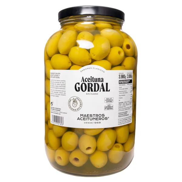 Žaliosios alyvuogės Gordal MAESTROS ACEITUNEROS, be kauliukų, 3,98/2 kg