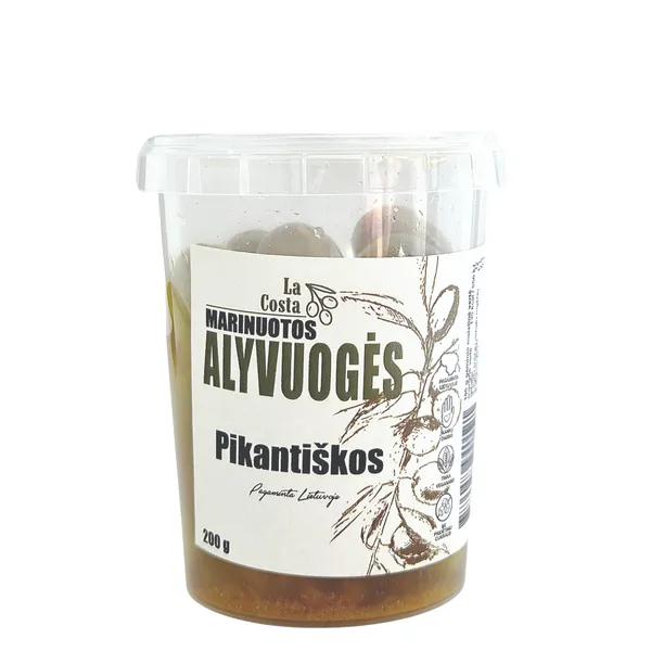 Žaliosios alyvuogės La Costa, pikantiškos, 200 g
