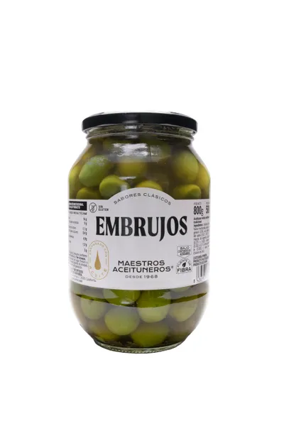 Žaliosios alyvuogės su kauliukais MAESTROS ACEITUNEROS Campo Real, su aliej. ir prieskon. 670/385 g