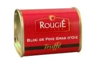 Žasų kepenėlių paštetas ROUGIE, Block of foie gras, su trumais, skardinėje, 145 g