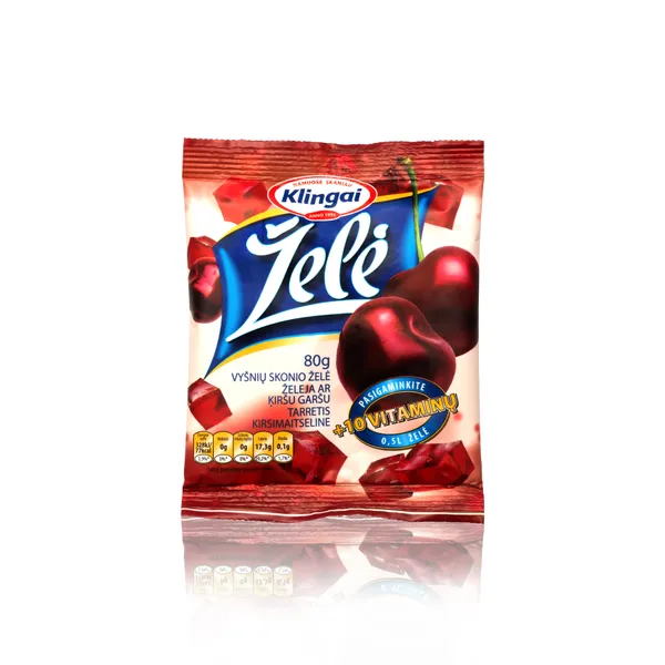 Želė KLINGAI, vyšnių skonio, 80 g