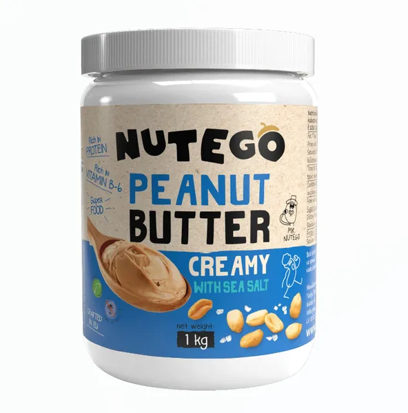Žemės riešutų kremas NUTEGO, kreminis, su jūros druska, 1 kg