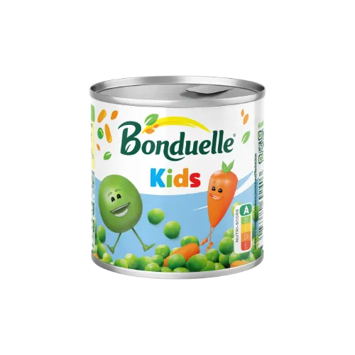 Žirneliai su morkytėmis Kids BONDUELLE, 200 g / 130 g