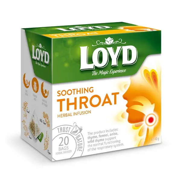 Žolelių arbata LOYD Soothing For Throat, 20x2g