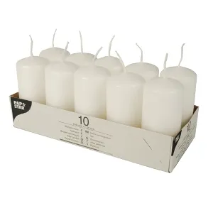 Svece - cilindrs, balta 40/90mm, 10 gab