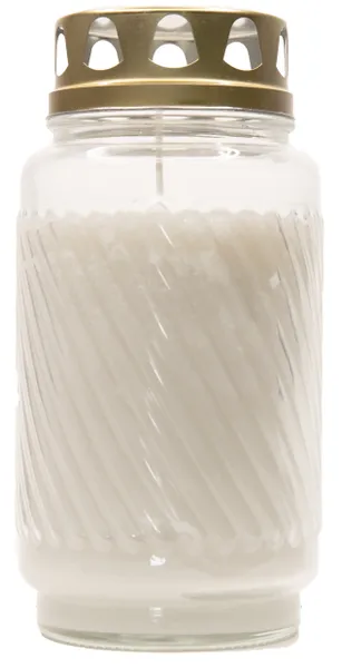 Žvakė, kapų Latern, užpilta/stikle, D 9,4 cm, H 21,5 cm, 100 h, vnt.