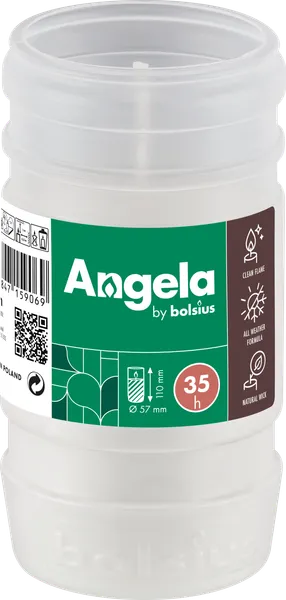 Kapu svece BOLSIUS Angela, uzpildāma, H 11 cm, 35st.