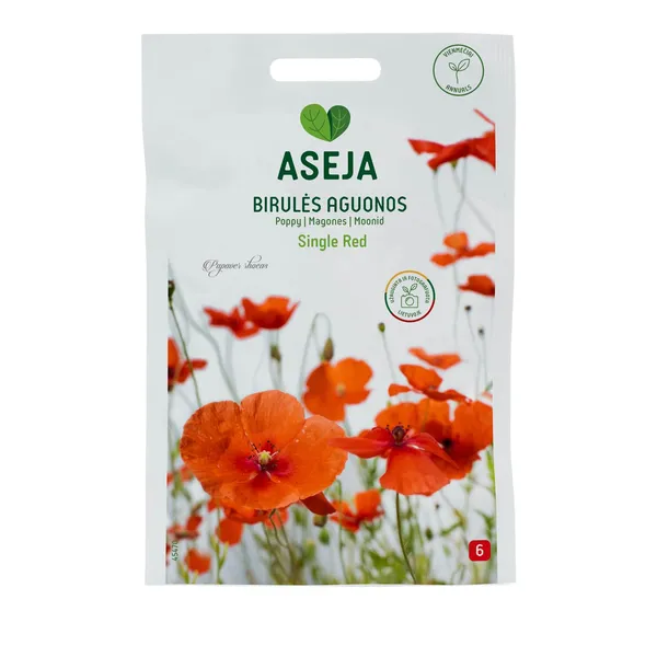 Aguonų sėklos ASEJA SINGLE RED, 1 g, 40-0086 (C)
